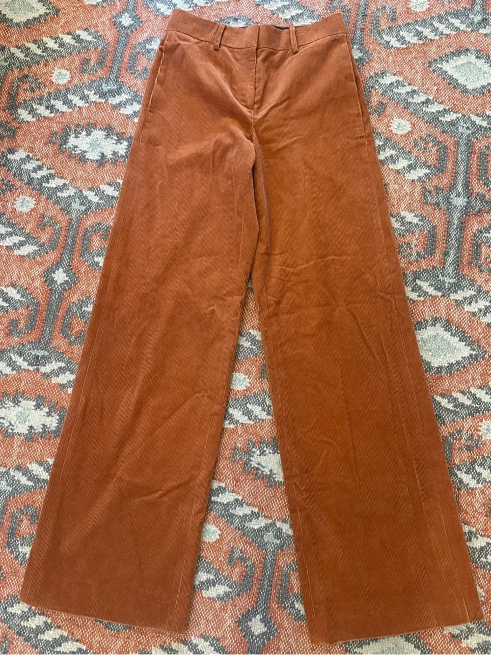 Tory Burch Cognac Corduroy Wide-Leg Pants | Size 25